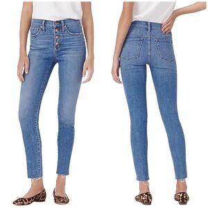 J. Crew 9" High Rise Toothpick Jeans Buffalo Wash Stretch Denim | Petite Size 32